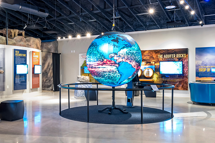 web-earth Image of the Globe display at the EOC