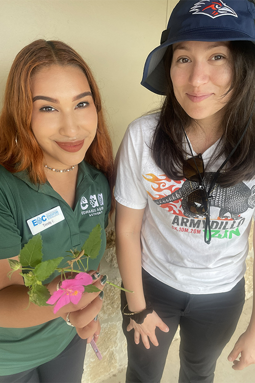 Interns Trinity and Ashley at the EOC